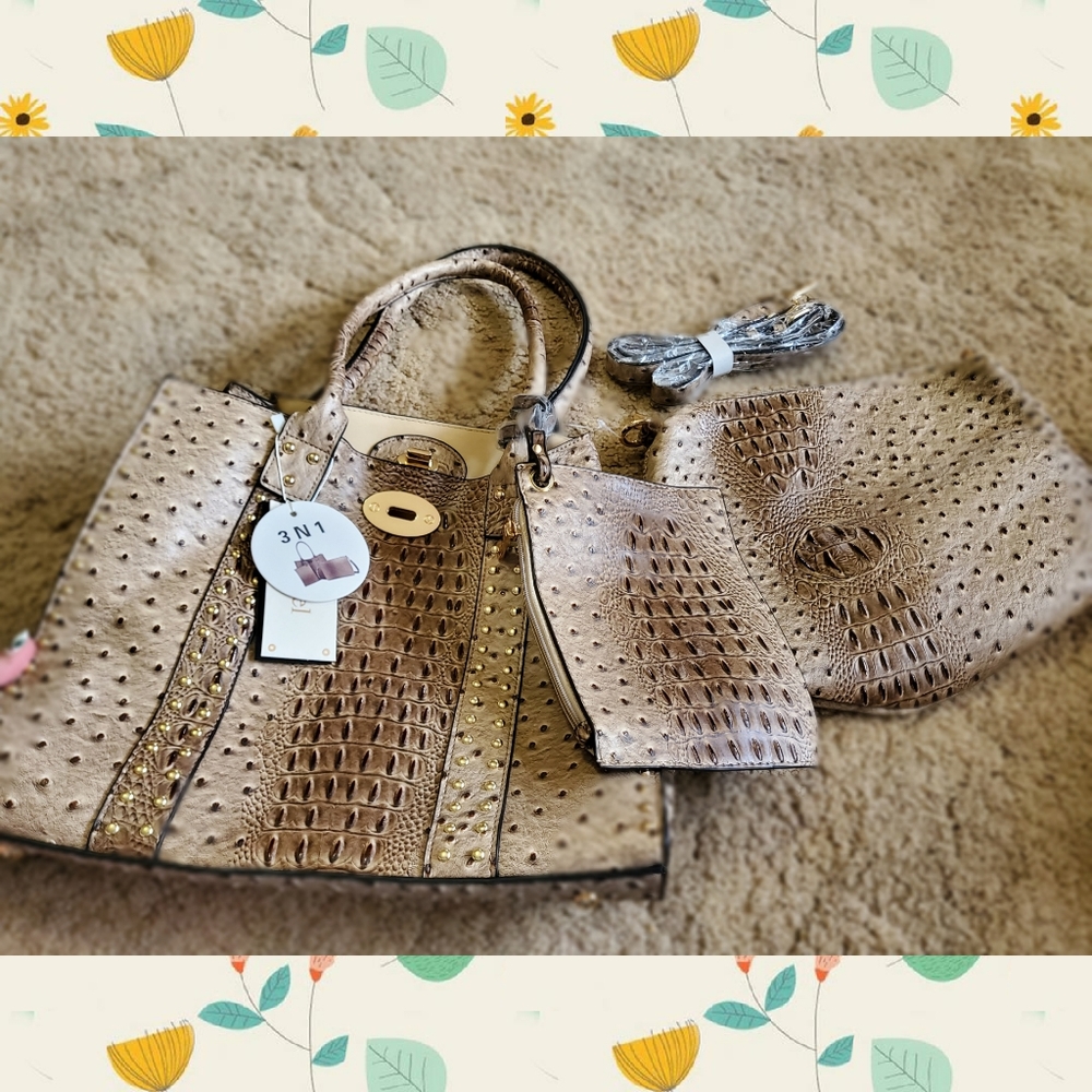 New 3pc le miel handbag set